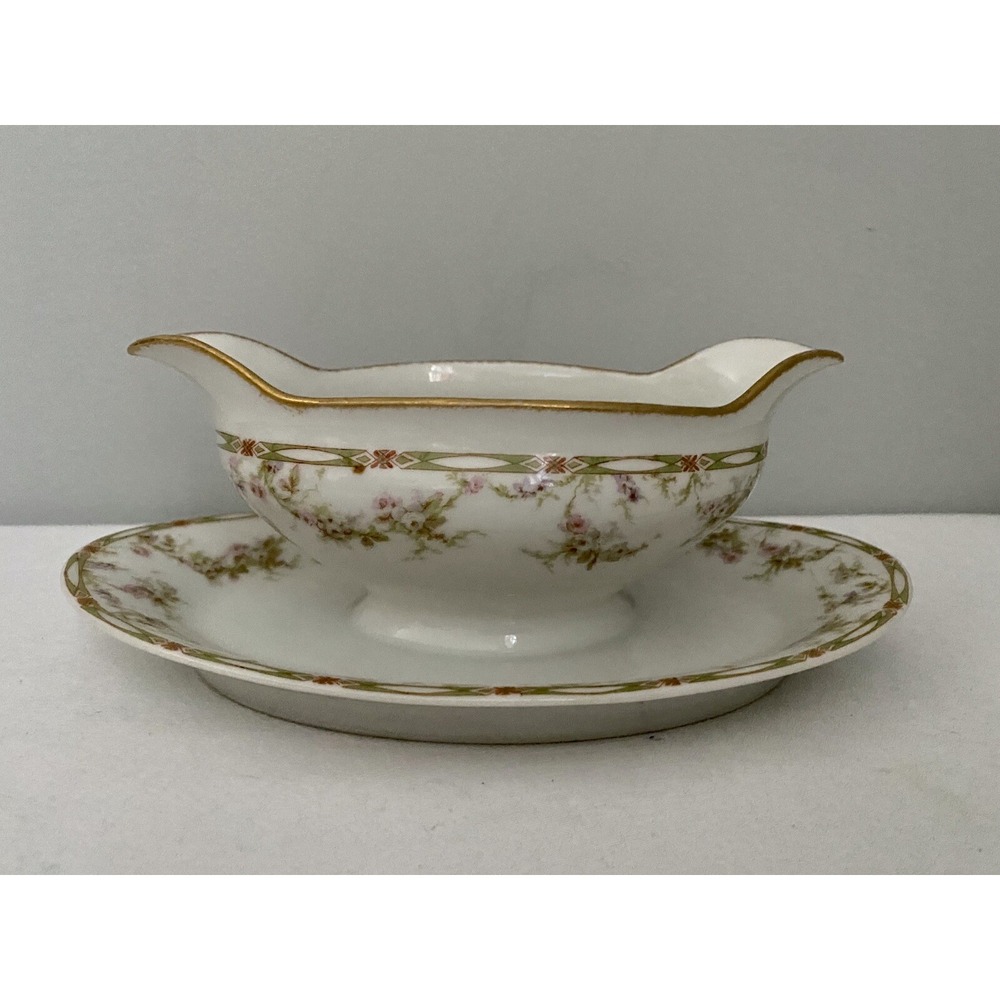 Haviland Limoges Gravy Boat Roses Gold France